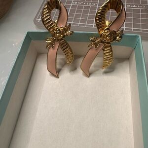 Avon Gold and Pink Ribbon Brooches